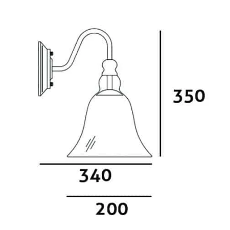 Kinkiet loft  szklany czarny PARIS W01796BK - Cosmo Light
